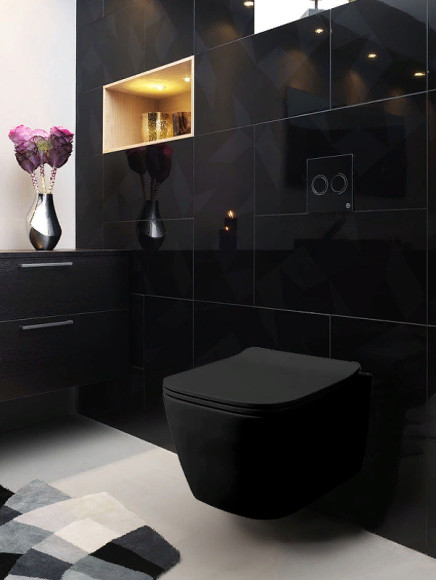 Унитаз Azario Boca AZ-2002-MB подвесной Черный матовый с сиденьем Микролифт