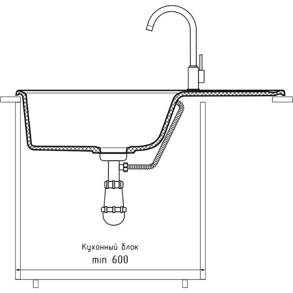 Кухонная мойка GranFest Quarz GF-ZW73 Песочная