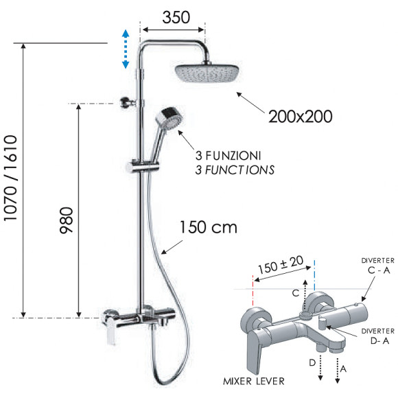 Душевая система Remer Dream D34AAD20 Хром
