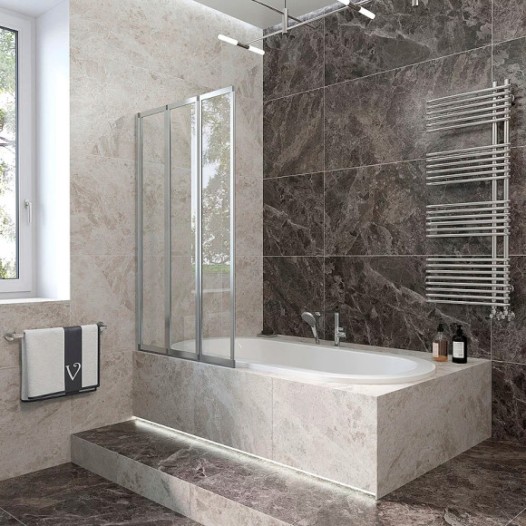 Шторка на ванну Veconi Palau 120 L PL73L-120-01-19C4 профиль Хром стекло прозрачное Шторка на ванну Veconi Palau 120 L PL73L-120-01-19C4 профиль Хром стекло прозрачное