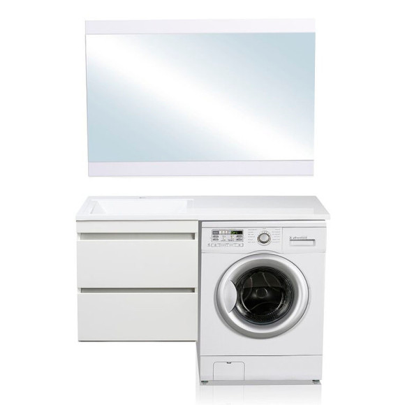 Тумба под раковину Style Line Даллас Люкс Plus 120 СС-00002351 подвесная Белая Тумба под раковину Style Line Даллас Люкс Plus 120 СС-00002351 подвесная Белая