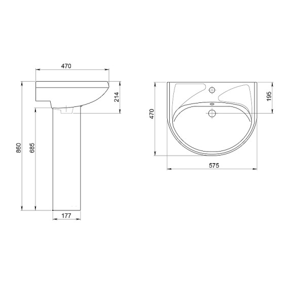 Раковина Santeri Вест 60 1.3111.8.S00.11B.0 Белая