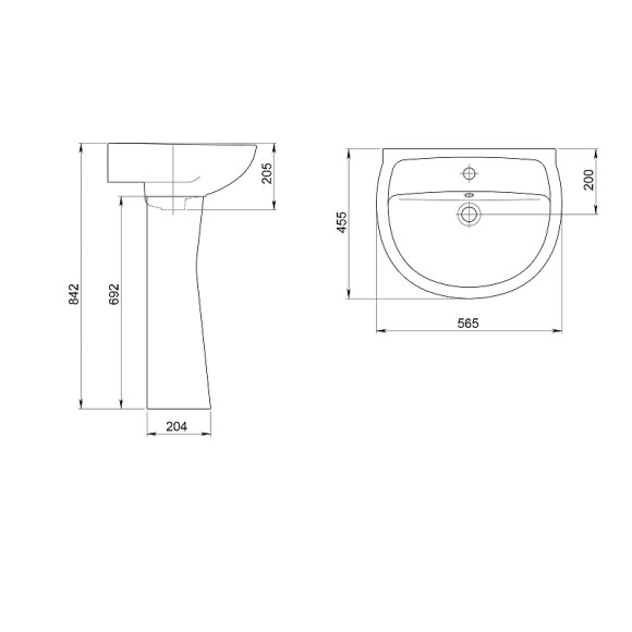 Раковина Santeri Версия 55 1.3111.5.S00.11B.0 Белая Раковина Santeri Версия 55 1.3111.5.S00.11B.0 Белая