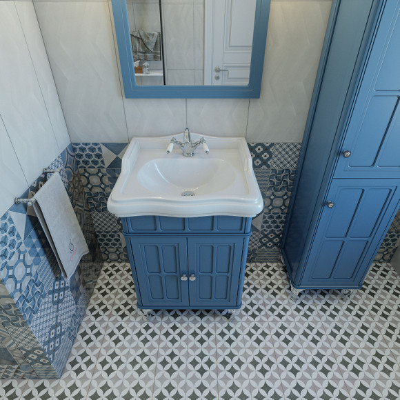 Тумба под раковину Caprigo Borgo 60 33410-B136 Синяя матовая Тумба под раковину Caprigo Borgo 60 33410-B136 Синяя матовая