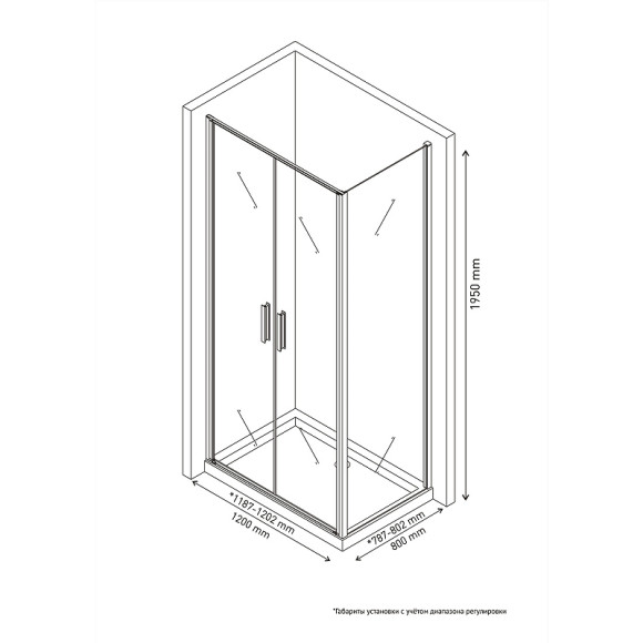 Душевой уголок Berges Legos LS-3 120х80 061051 профиль Хром стекло прозрачное Душевой уголок Berges Legos LS-3 120х80 061051 профиль Хром стекло прозрачное