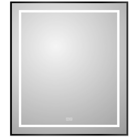 Зеркало BelBagno Kraft 70 SPC-KRAFT-700-800-LED-TCH-WARM-NERO с подсветкой Черное с сенсорным выключателем и подогревом