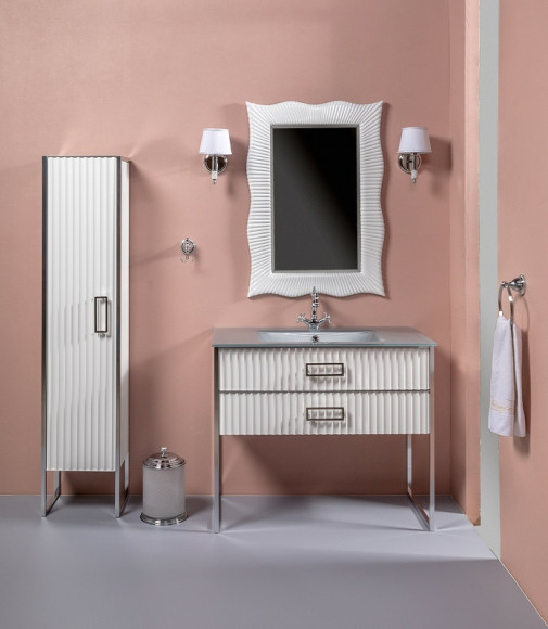 Тумба под раковину Boheme Armadi Art Monaco 100 866-100-WCR Белый глянец Хром