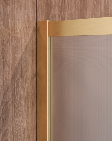 Душевой уголок Cezares Molveno 90x90 MOLVENO-A-2-90-P-BORO профиль Брашированное золото стекло рифленое