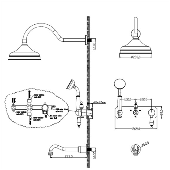 Душевая система Boheme Imperiale Ripresa 328 Золото Душевая система Boheme Imperiale Ripresa 328 Золото