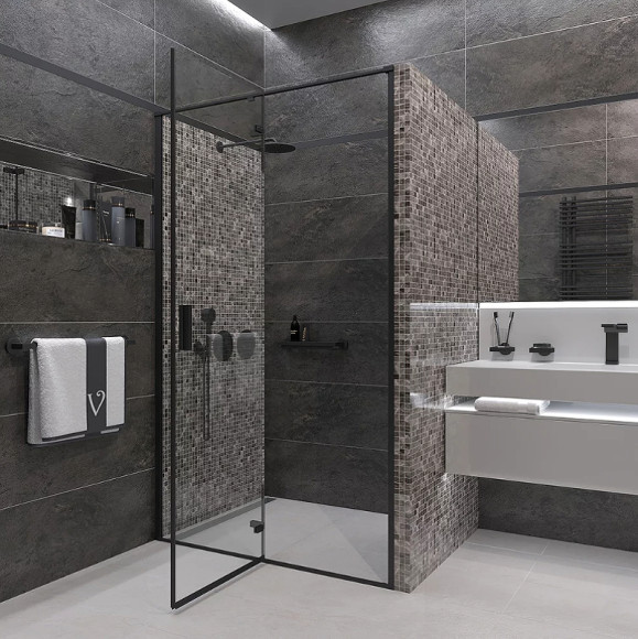 Душевая дверь Veconi Vianno VN-73B 120 VN73B-120-01-C4 профиль Черный матовый стекло прозрачное Душевая дверь Veconi Vianno VN-73B 120 VN73B-120-01-C4 профиль Черный матовый стекло прозрачное