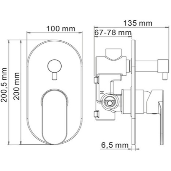 Смеситель для душа WasserKRAFT Elbе 7441 Черный матовый