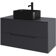 Тумба с раковиной Orange Line 100 Li-100TugMDF+B02-460MB подвесная Графит матовый