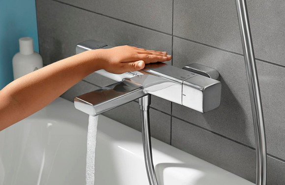 Смеситель для ванны Hansgrohe Ecostat E 15774000 с термостатом Хром Смеситель для ванны Hansgrohe Ecostat E 15774000 с термостатом Хром