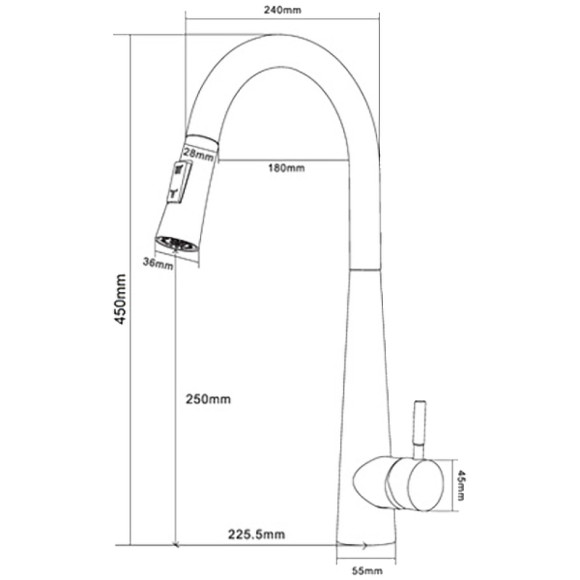 Смеситель для кухни Orange Steel M99-007b Черный матовый Смеситель для кухни Orange Steel M99-007b Черный матовый