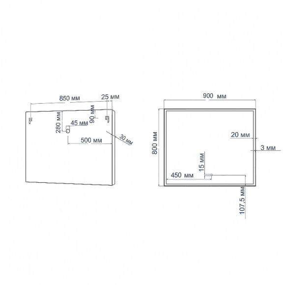 Зеркало Art&Max Monza AM-Mon-900-800-DS-F с подсветкой с сенсорным выключателем