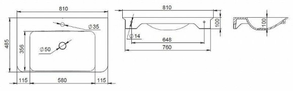Раковина AM.PM Sensation 81 M30WPC0801WG Белая