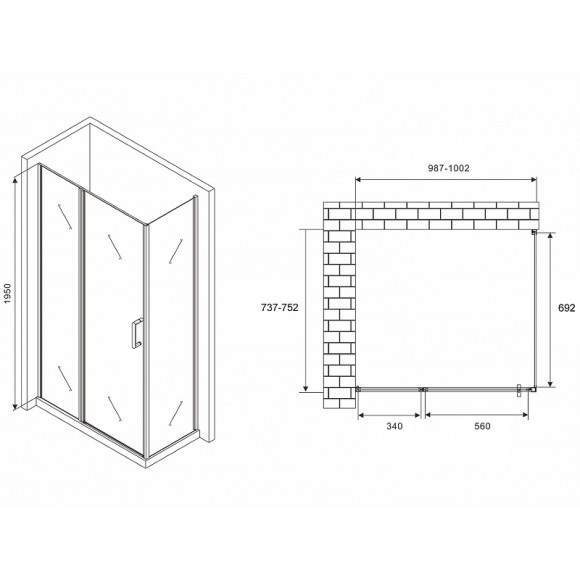 Душевой уголок Abber Sonnenstrand 100x75 AG04100S-S75 профиль Хром стекло прозрачное Душевой уголок Abber Sonnenstrand 100x75 AG04100S-S75 профиль Хром стекло прозрачное