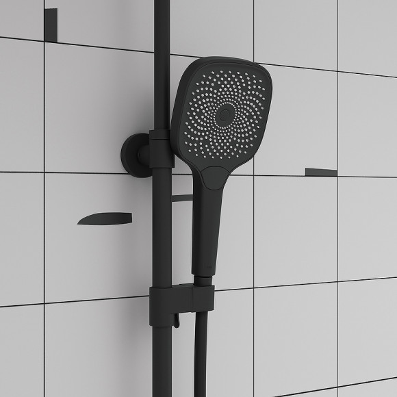 Душевая система Iddis SpaHome SPHBLTKi06 с термостатом Черная матовая