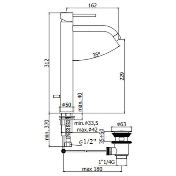 Смеситель для раковины Paffoni Light LIG085HGSP Золото медовое брашированное