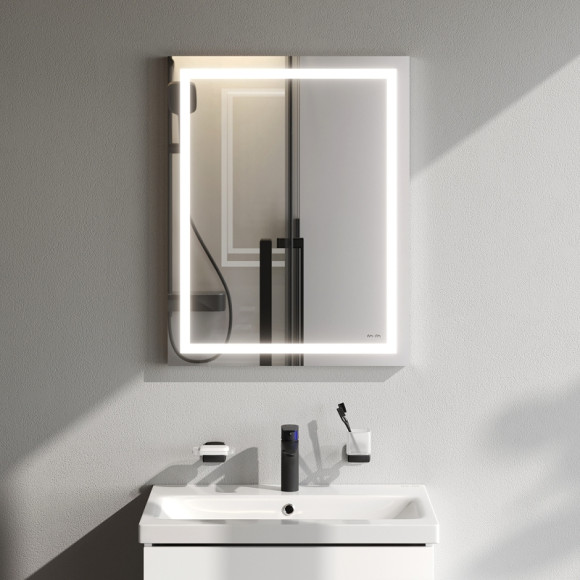 Зеркало AM.PM Gem 55 M91AMOX0551WG с подсветкой с механическим выключателем Зеркало AM.PM Gem 55 M91AMOX0551WG с подсветкой с механическим выключателем