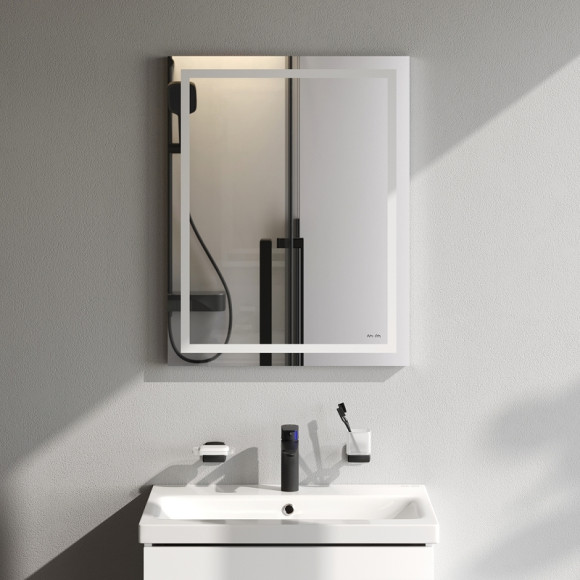 Зеркало AM.PM Gem 55 M91AMOX0551WG с подсветкой с механическим выключателем Зеркало AM.PM Gem 55 M91AMOX0551WG с подсветкой с механическим выключателем