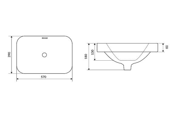 Раковина Excellent Hasko 57 CEAC.3718.570.WH Белая