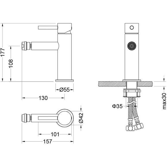 Смеситель для биде Aquatek Европа AQ1318MB Черный матовый Смеситель для биде Aquatek Европа AQ1318MB Черный матовый
