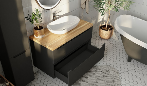 Столешница под раковину Jorno Wood 80 Wood.06.80/LW Светлое дерево Столешница под раковину Jorno Wood 80 Wood.06.80/LW Светлое дерево