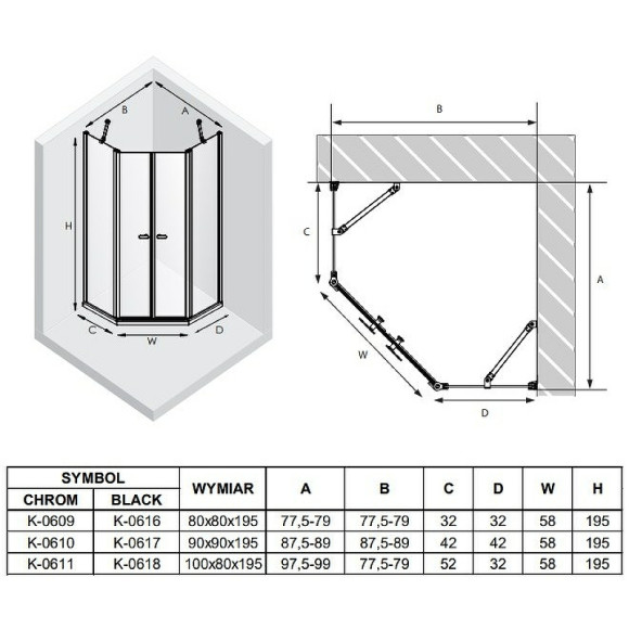 Душевой уголок New Trendy New Soleo Chrome 100х80 K-0611 профиль Хром стекло прозрачное Душевой уголок New Trendy New Soleo Chrome 100х80 K-0611 профиль Хром стекло прозрачное