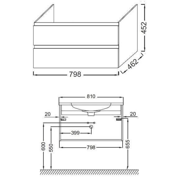 Тумба под раковину Jacob Delafon Madeleine 80 EB2053-J53 подвесная Черная матовая Тумба под раковину Jacob Delafon Madeleine 80 EB2053-J53 подвесная Черная матовая