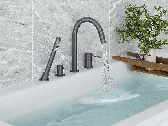 Смеситель на борт ванны Timo Saona 2320/18Y Черное золото