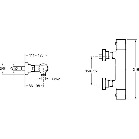 Смеситель для душа Jacob Delafon Aleo E72352-CP Хром Смеситель для душа Jacob Delafon Aleo E72352-CP Хром
