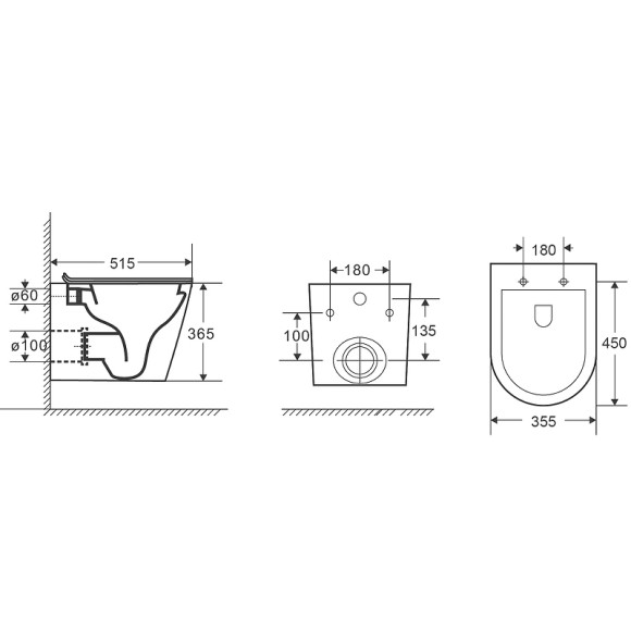 Унитаз Grossman GR-4478SQ подвесной Белый с сиденьем Микролифт