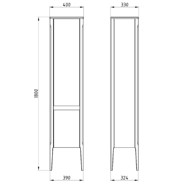 Шкаф пенал ASB-Woodline Лорена 40 12210 Белый Бежевый