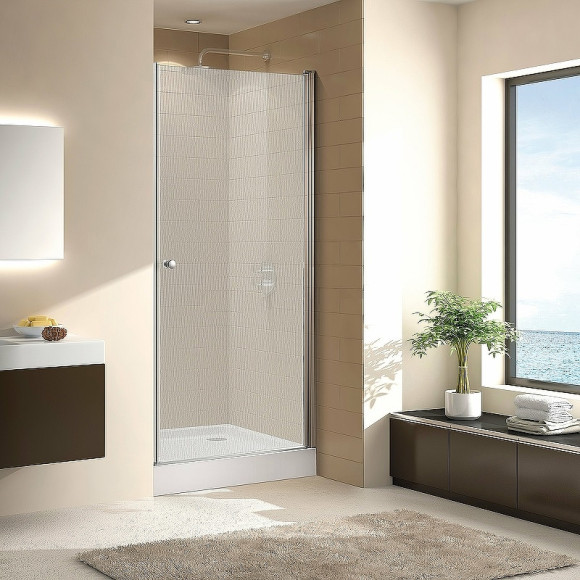 Душевая дверь Cezares Eco 80 ECO-O-B-1-80-P-Cr профиль Хром стекло рифленое