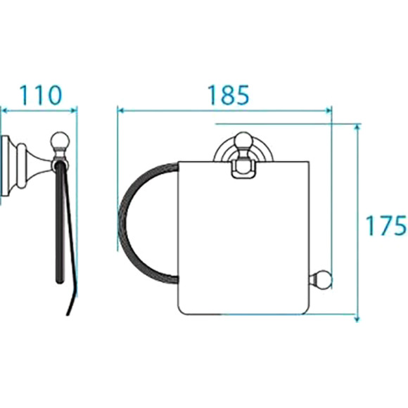 Держатель туалетной бумаги Cezares Olimp-TRH-03/24-M с крышкой Золото 24 карат