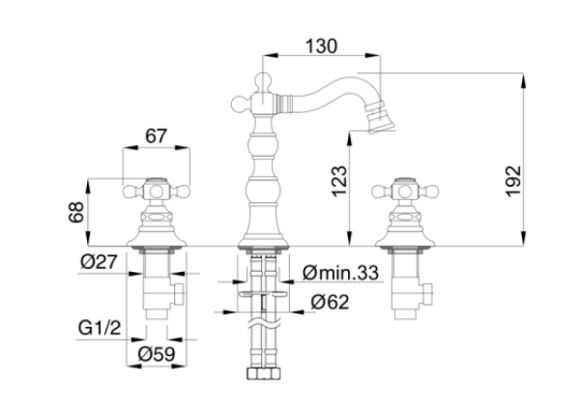 Смеситель для биде Migliore Arcadia 18376 Бронза Смеситель для биде Migliore Arcadia 18376 Бронза