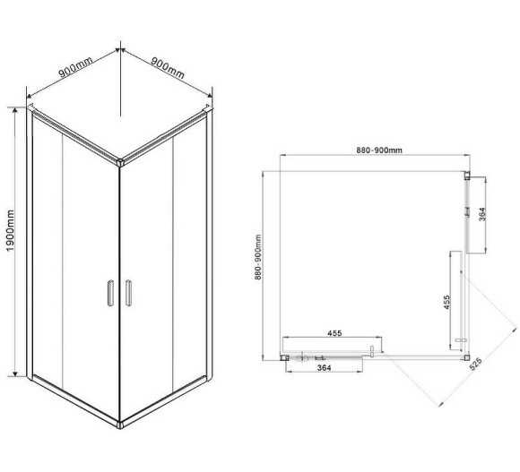 Душевой уголок Vincea Garda VSS-1G900CHB 90x90 профиль Черный стекло шиншилла Душевой уголок Vincea Garda VSS-1G900CHB 90x90 профиль Черный стекло шиншилла