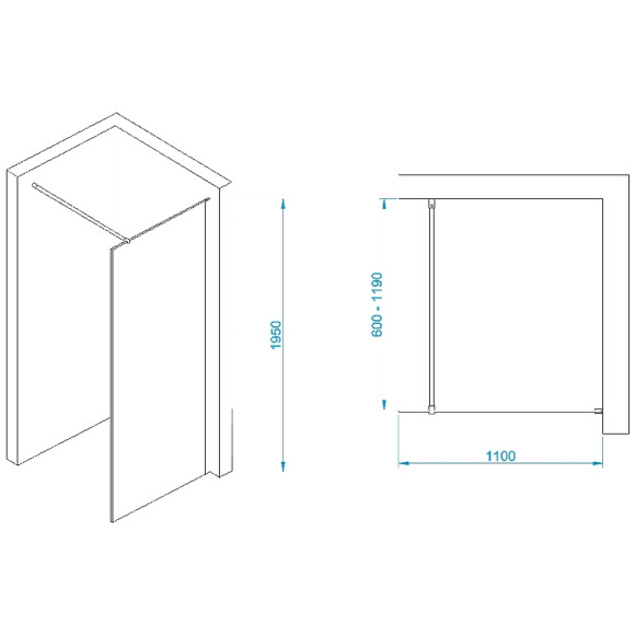 Душевая перегородка RGW Walk In WA-002W 110 35100211-15 профиль Белый стекло прозрачное