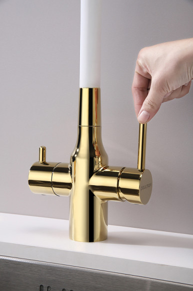 Смеситель для кухни Paulmark Salix Sa213419-Gw Золото Белый