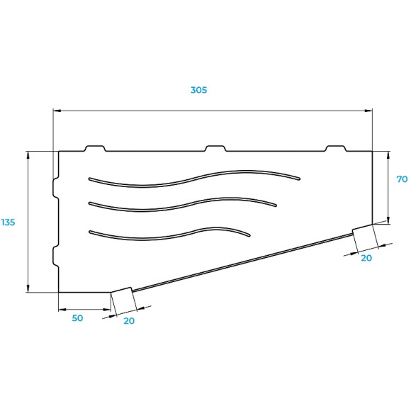 Металлическая полка RGW MT-11B R 49279911-04R угловая Черная