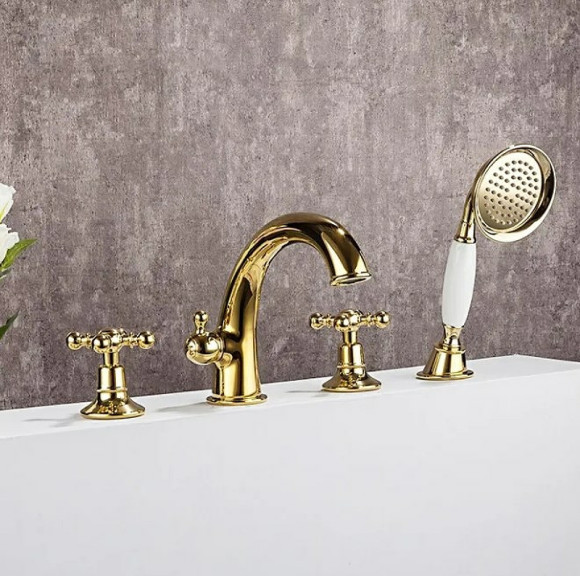 Смеситель на борт ванны Gappo G89-6 G1189-6 Золото