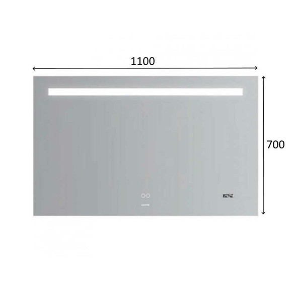 Зеркало Gappo 110 G604-11 с подсветкой с сенсорным выключателем, подогревом и часами Зеркало Gappo 110 G604-11 с подсветкой с сенсорным выключателем, подогревом и часами