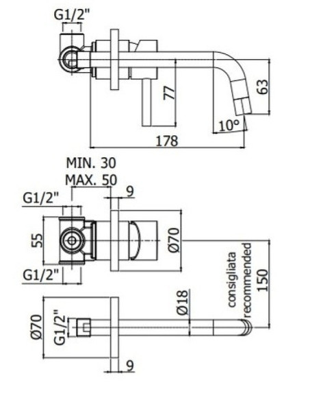 Комплект смесителей Paffoni Light KITCOL632BO006 Белый матовый