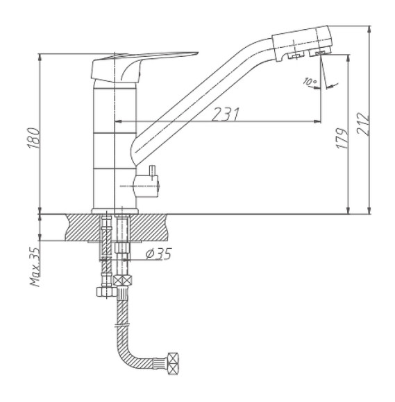 Смеситель для кухни Haiba HB4304 Хром