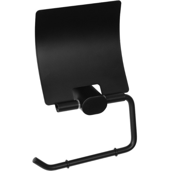 Держатель туалетной бумаги Remer Lounge LN60NO с крышкой Черный матовый Держатель туалетной бумаги Remer Lounge LN60NO с крышкой Черный матовый