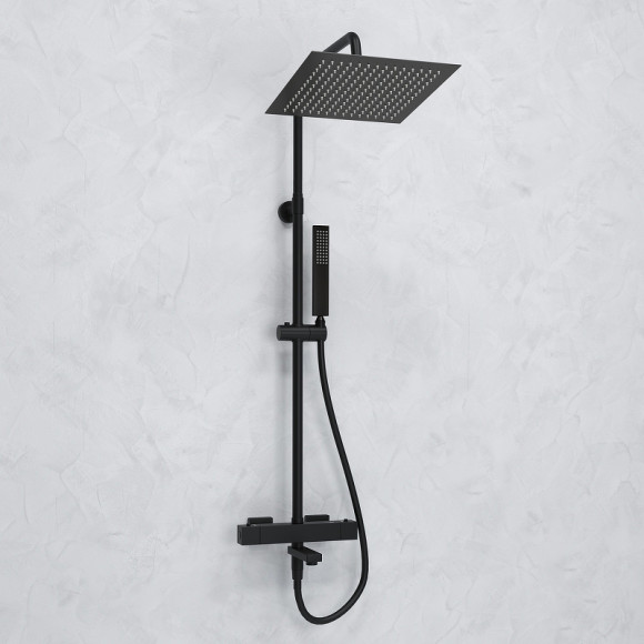 Душевая система WasserKRAFT Abens A299.162.218.BM Thermo с термостатом Черная матовая