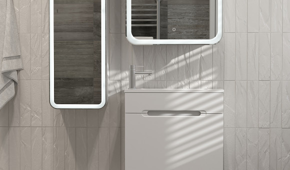 Тумба под раковину Jorno Modul 60 Mol.01.60/P/W/JR подвесная Белая