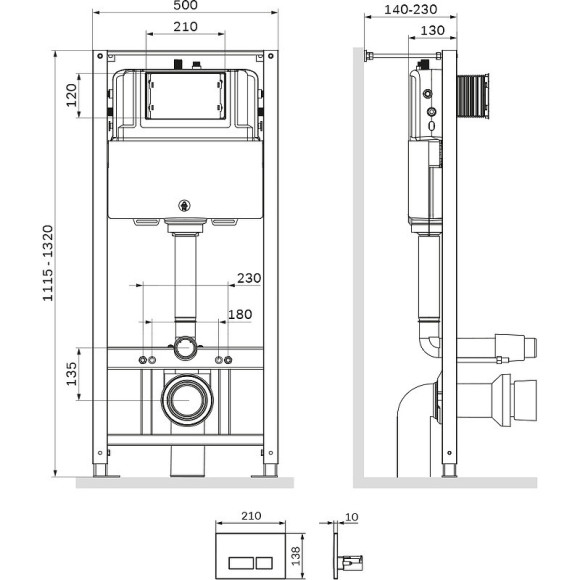 Инсталляция AM.PM Pro I012704.7001 для унитаза с клавишей смыва Белый глянец Инсталляция AM.PM Pro I012704.7001 для унитаза с клавишей смыва Белый глянец