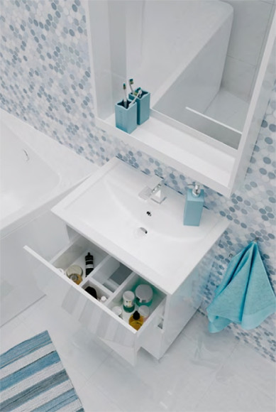 Зеркало 1MarKa Aris 60 У83226 с подсветкой Белое глянцевое